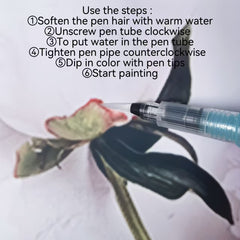 Solid Watercolor Brush Set 7pcs Flat and Round Tips