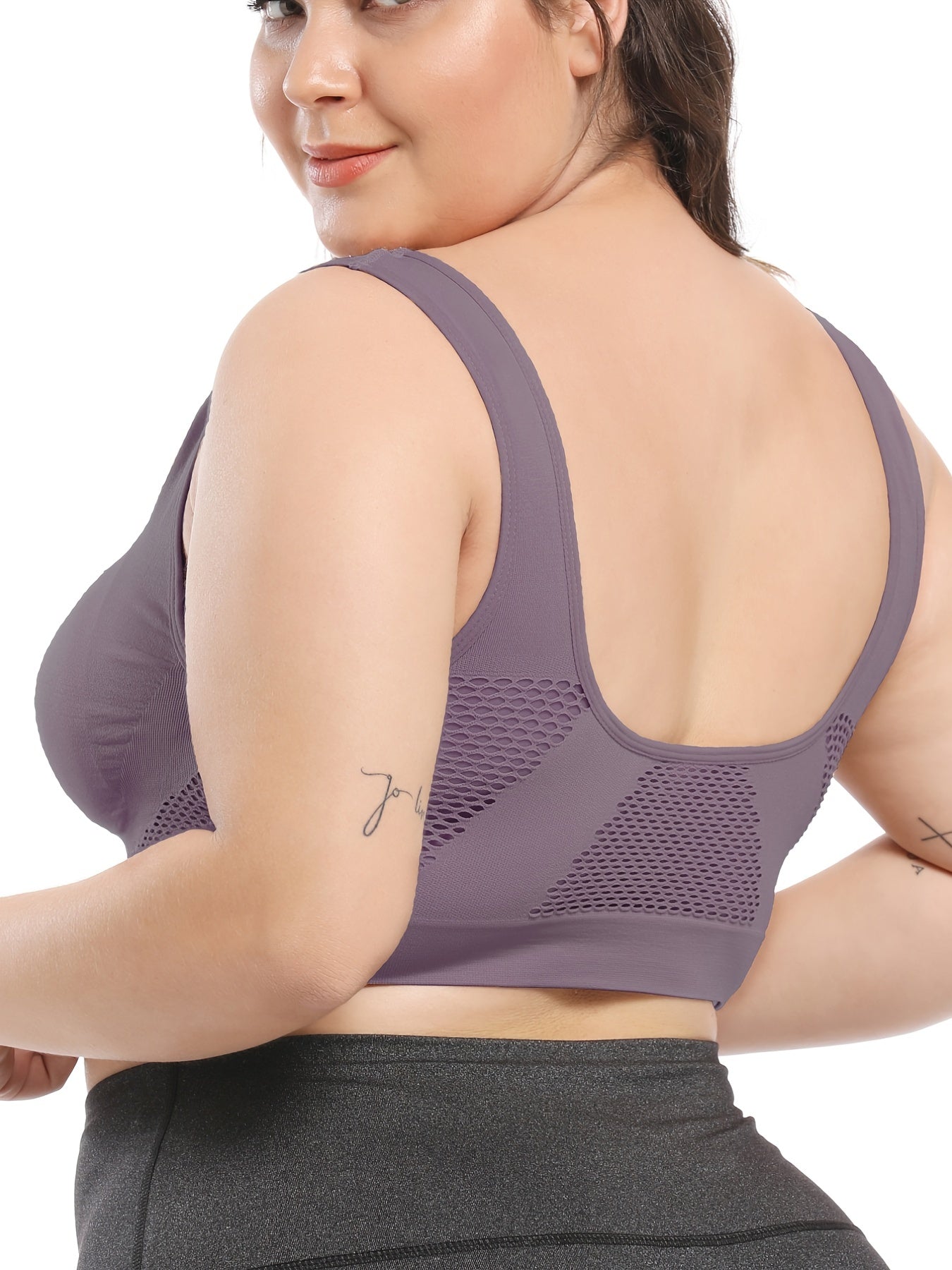 5 Pack Plus Size Casual Bras Set Solid Seamless Wireless Supporting