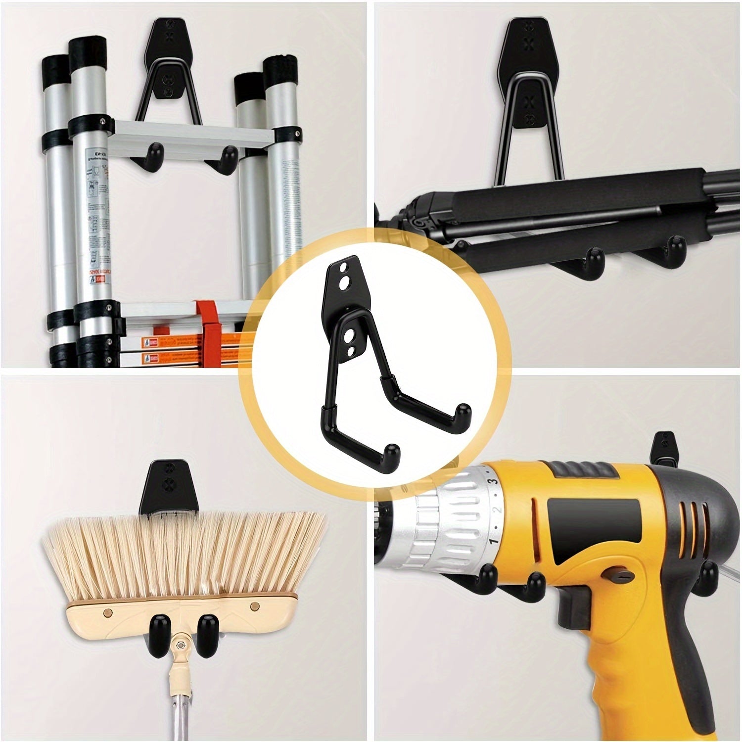 Garage Utility Storage Hooks Wall Mount Hanging Hooks Screws Steel U