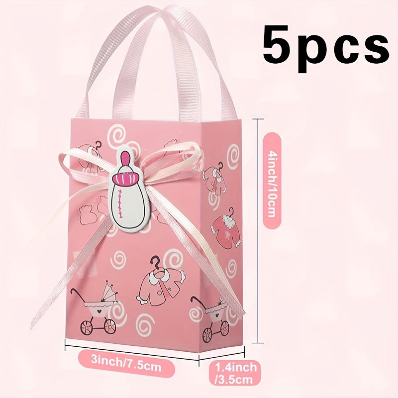 5pcs Pink Cartoon Milk Bottle Birthday Party Snack