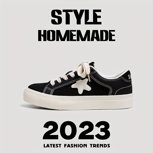 Men's Star Pattern Print Skate Shoes Non Slip Sneakers
