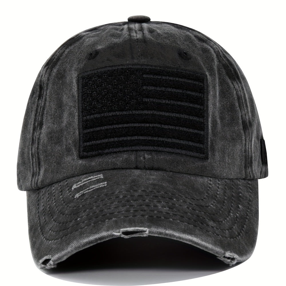 Distressed Baseball Cap 3D Embroidery Washed Dad Hat