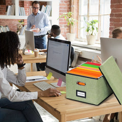 File Sorting Box With Lid File Storage Basket With Handles Household Storage