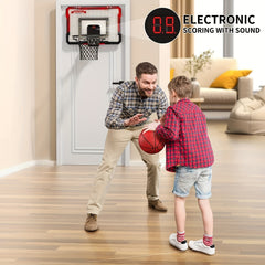 LED Indoor Basketball Hoop with Electronic Scoreboard & 4 Balls