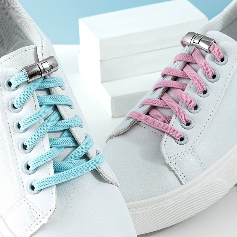No-Screw Installation Widened Buckle Elastic Laces for Sneakers