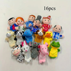 16pcs Soft Plush Finger Puppet Set for Storytime Learning