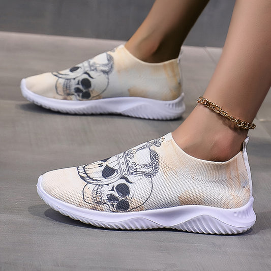 Women's Skull Platform Sneakers Lightweight Halloween Shoes