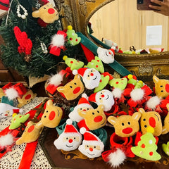 Christmas Snap Rings Plush Figurines Bracelets Rulers Kindergarten Decorations