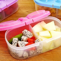 2pcs Fruit Storage Box Double Grids Household Food Container
