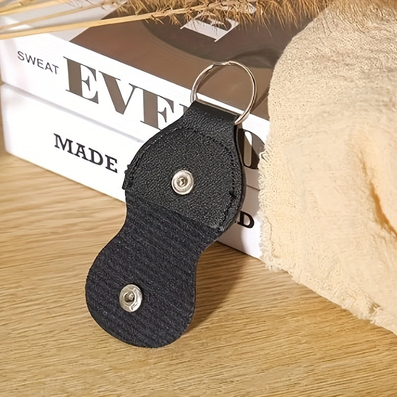 Guitar Pick Case PU Leather Clip Keychain Portable Bag Music Instrument