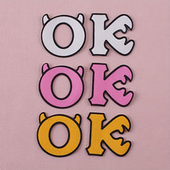 6PCS 3D Printing Letter Style Cloth Stickers - Creative Decorative Sewable Irona