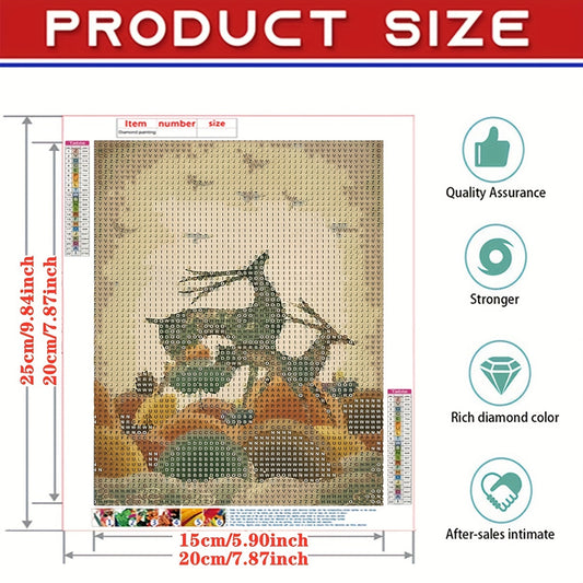 5D DIY Full Round Reindeer Diamond Painting