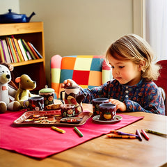 Play Tea Set with Metallic Finish for Pretend Play