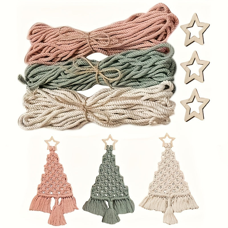 DIY Woven Thread Christmas Tree Kit Fun Craft Hand Woven Cloth Rope Material
