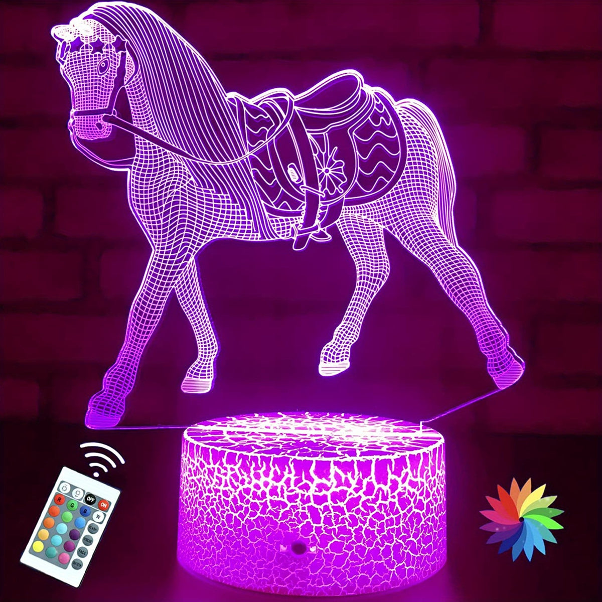 Horse Night Light for Kids with Remote & Smart Touch Lamp