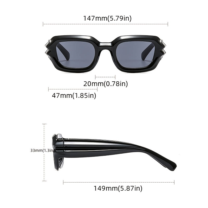 Vintage Rectangle Frame Sunglasses Cyberpunk Y2K PC Frame