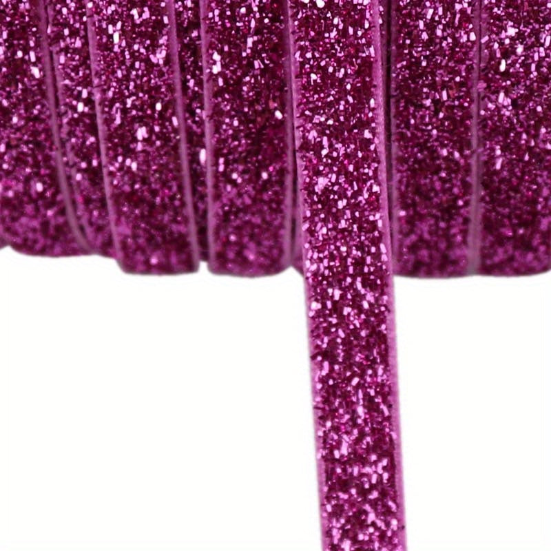 5 Yards 10mm Glitter Velvet Ribbon DIY Gift Wrapping Hair Bows Wedding Party