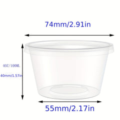 50pcs 2.4 oz Mucus Foam Ball Storage Container with Lid