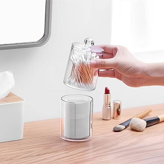Clear Makeup Organizer with Swab Pad and Brush Holder