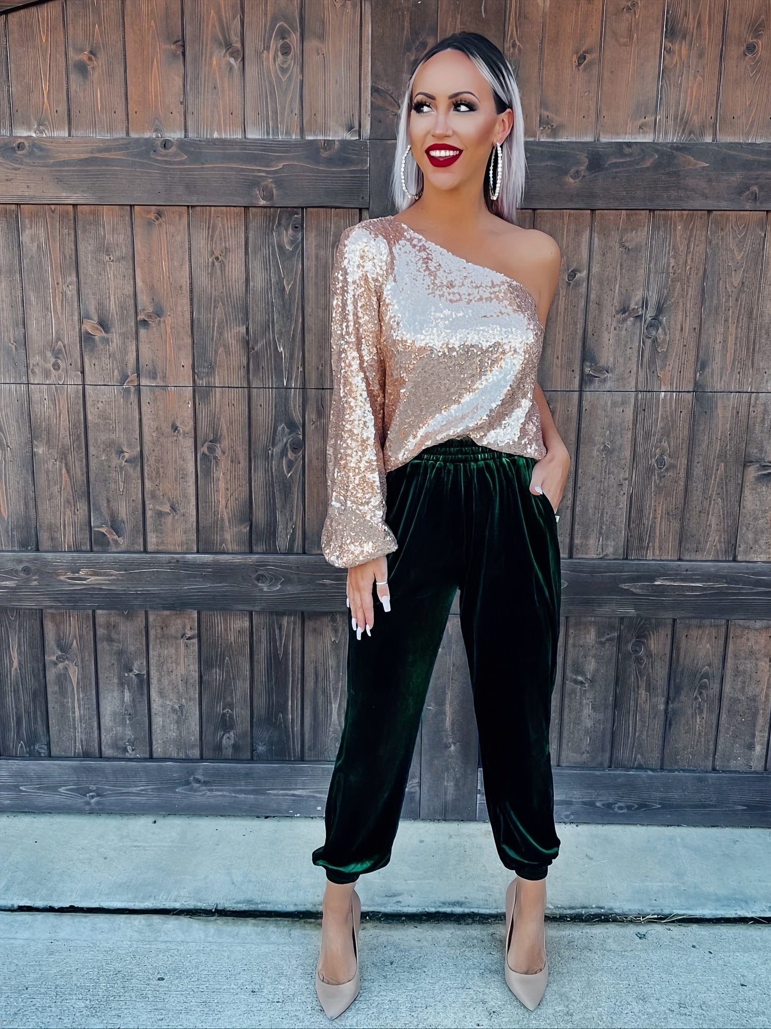  Velvet High Rise Jogger Trousers With Pockets
