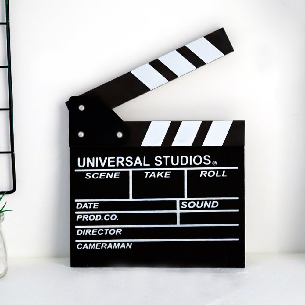 Hollywood Style Wooden Clapper Board with Erasable Pen