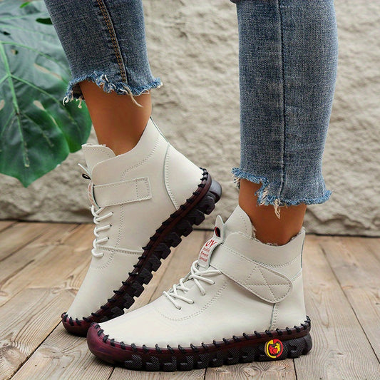 Women's High Top Flat Sneakers Lace Up Ankle Boots