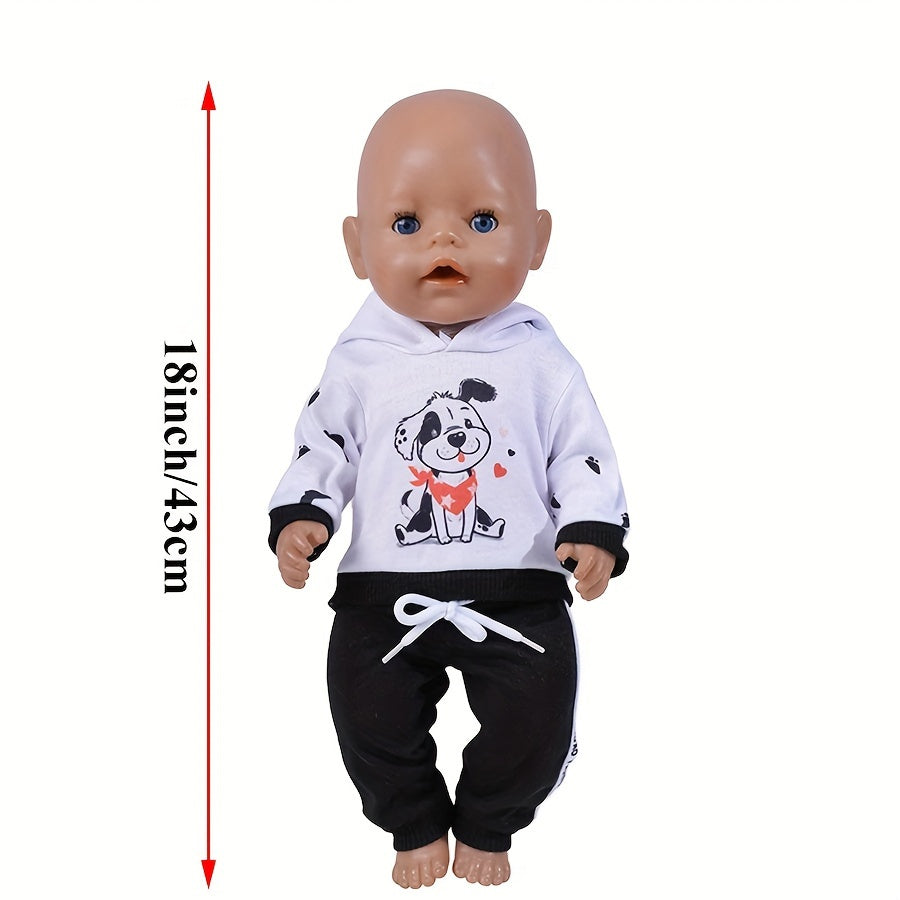 2pcs Animal Pattern Doll Clothes Set for 45 Dolls Soft Polyester