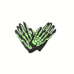 Punk Skeleton Claw Pattern Luminous Gloves for Halloween
