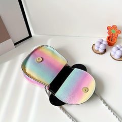Girls Casual Colorful Bow Mouse Shaped Bag PU Shoulder Bag