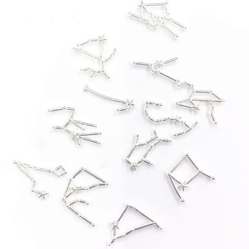 12 Constellation Charms Set Word Nail Charms For Nail Art Decoration