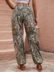  Boho Pants Women's Drawstring High Rise Jogger Trousers