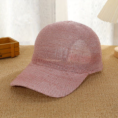Glitter Shinny Knitted Baseball Cap Solid Hollow Breathable Dad Hat