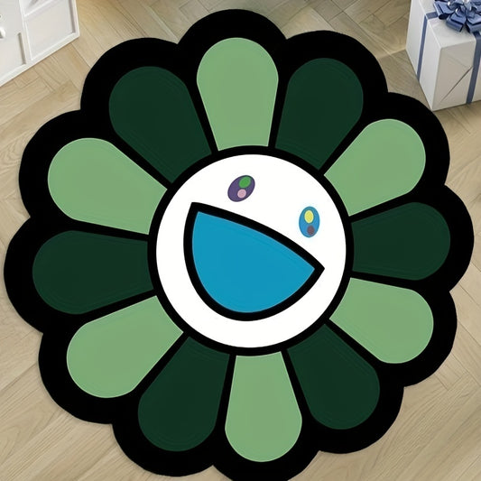 Sunflower Round Floor Mat Rug Non-slip Door Mat Indoor
