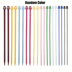 10 Pairs Colored Straight Single Pointed Knitting Needles Set 2mm-6.5mm