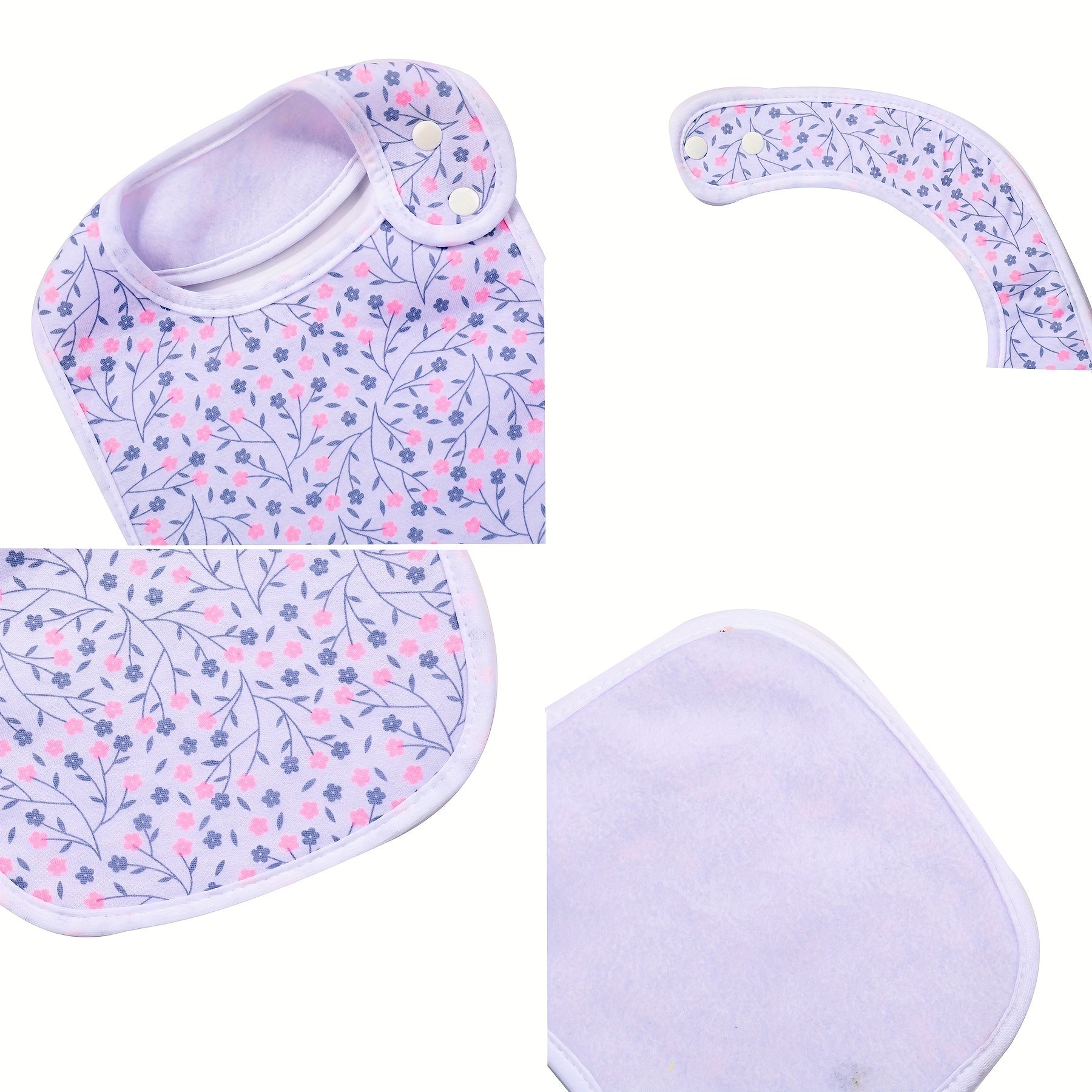 4pcs Baby Cotton Absorbent Bibs For Drooling Teething