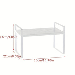 Stainless Steel Kitchen Storage Rack with Pot Rack & Microwave Shelf