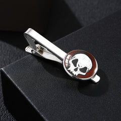 Vintage Skull Pattern Time Stone Men's Tie Clip