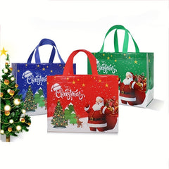 Christmas Cartoon Santa Snowman Non-woven Tote Bag