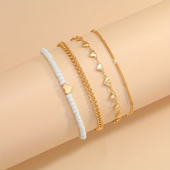Daisy Chain Anklet Oil Flower Beads Adjustable Ankle Bracelet