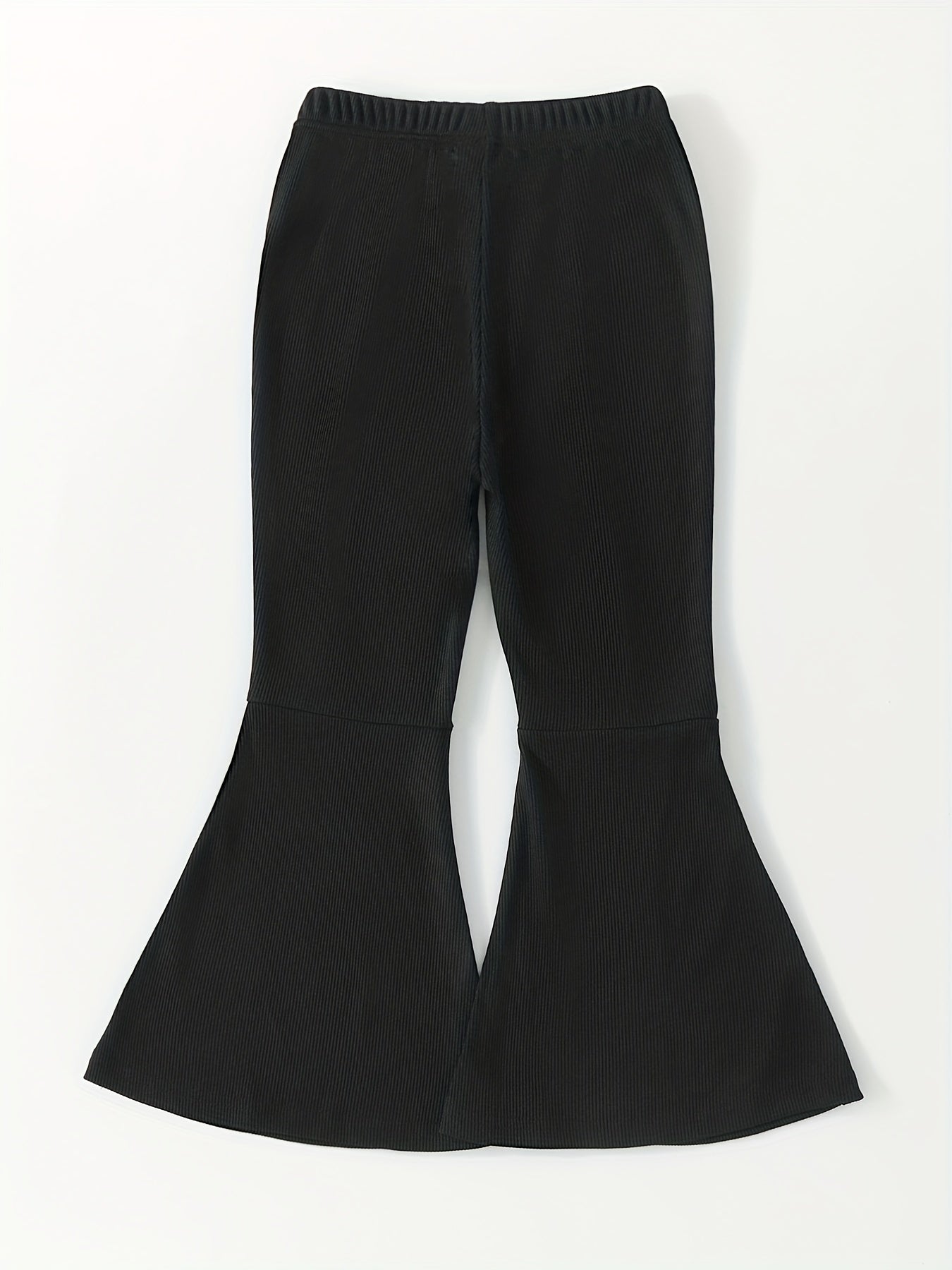 Girls Casual Bell Bottom Pants Stretch High Waist Flared Pants
