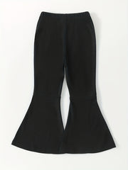 Girls Casual Bell Bottom Pants Stretch High Waist Flared Pants