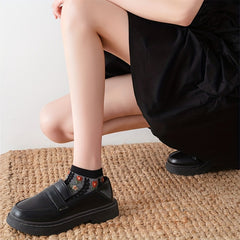 4 Pairs Floral Print Socks Retro Court Style Ankle Socks Women's Stockings