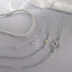 Bohemian Heart Golden Chain Bracelets Set 4pcs
