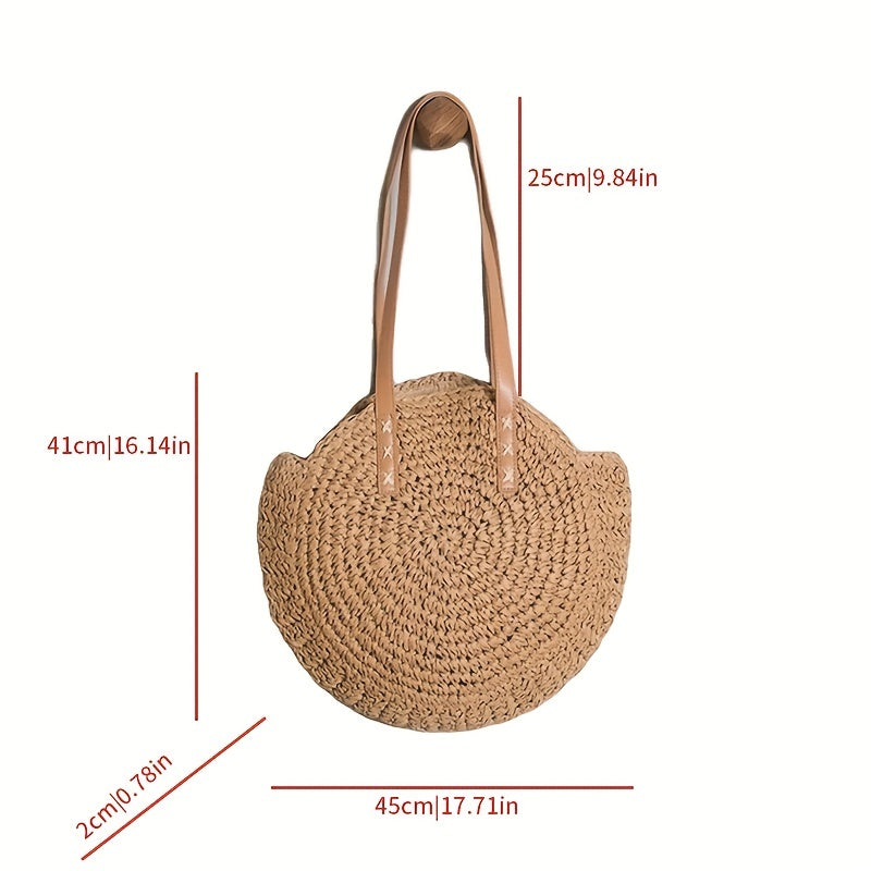 Straw Shoulder Bag Large Capacity Storage Tote Bag All Match Travel Bag