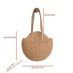 Straw Shoulder Bag Large Capacity Storage Tote Bag All Match Travel Bag