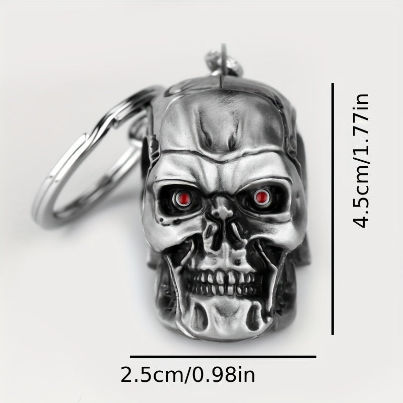 Skull Head Keychain Men Punk Gothic Pendant Keyring