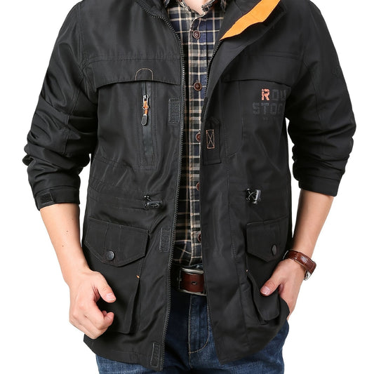Men's Soft Shell Hooded Jacket Active Windproof & Waterproof Zip Up