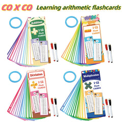 30pcs 1-12 Math Flashcards with Dry Erase Markers | Engaging Learning Tools
