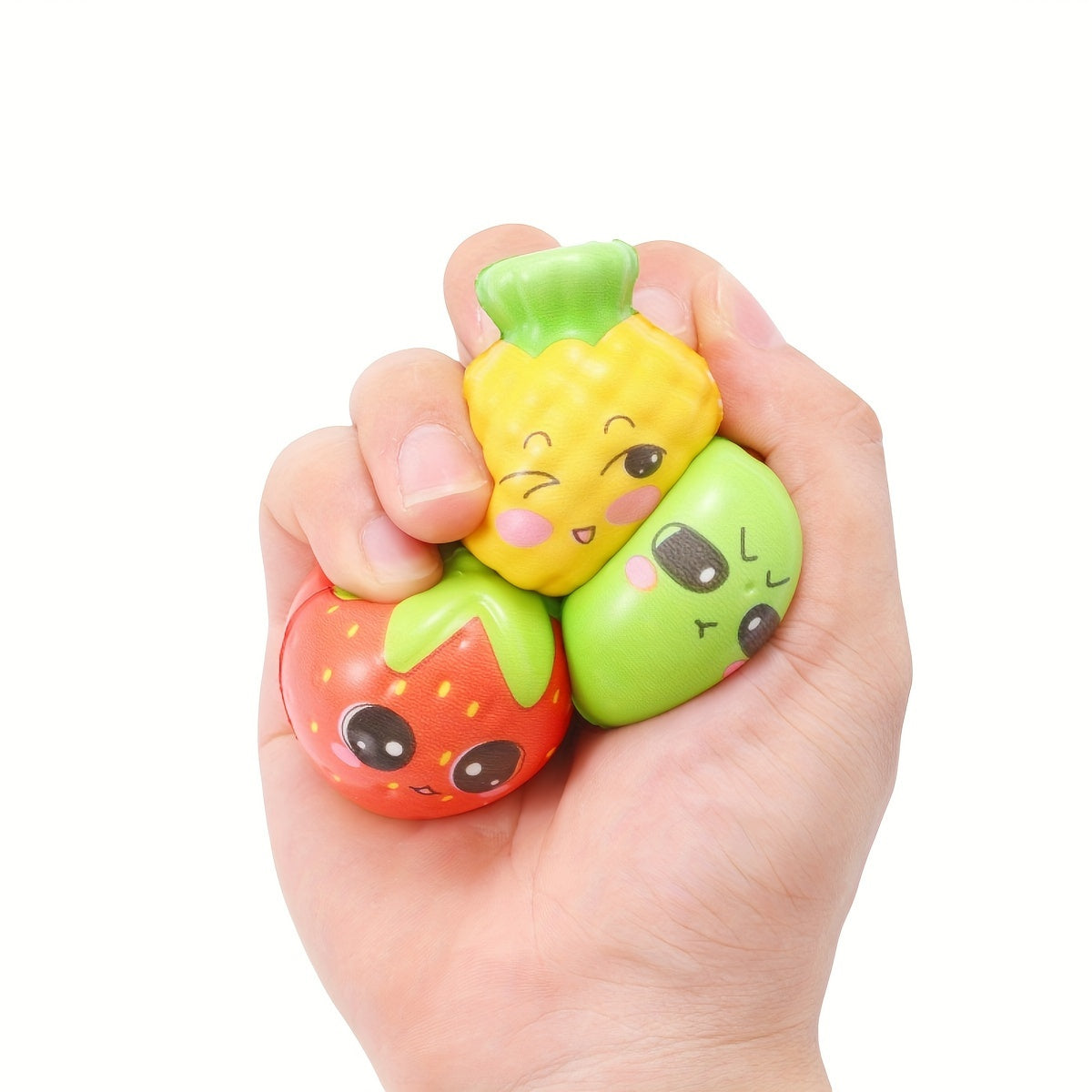 6pcs Mini Squishy Christmas Halloween Toys PU Fruit Grapes Apples Pineapples Ban