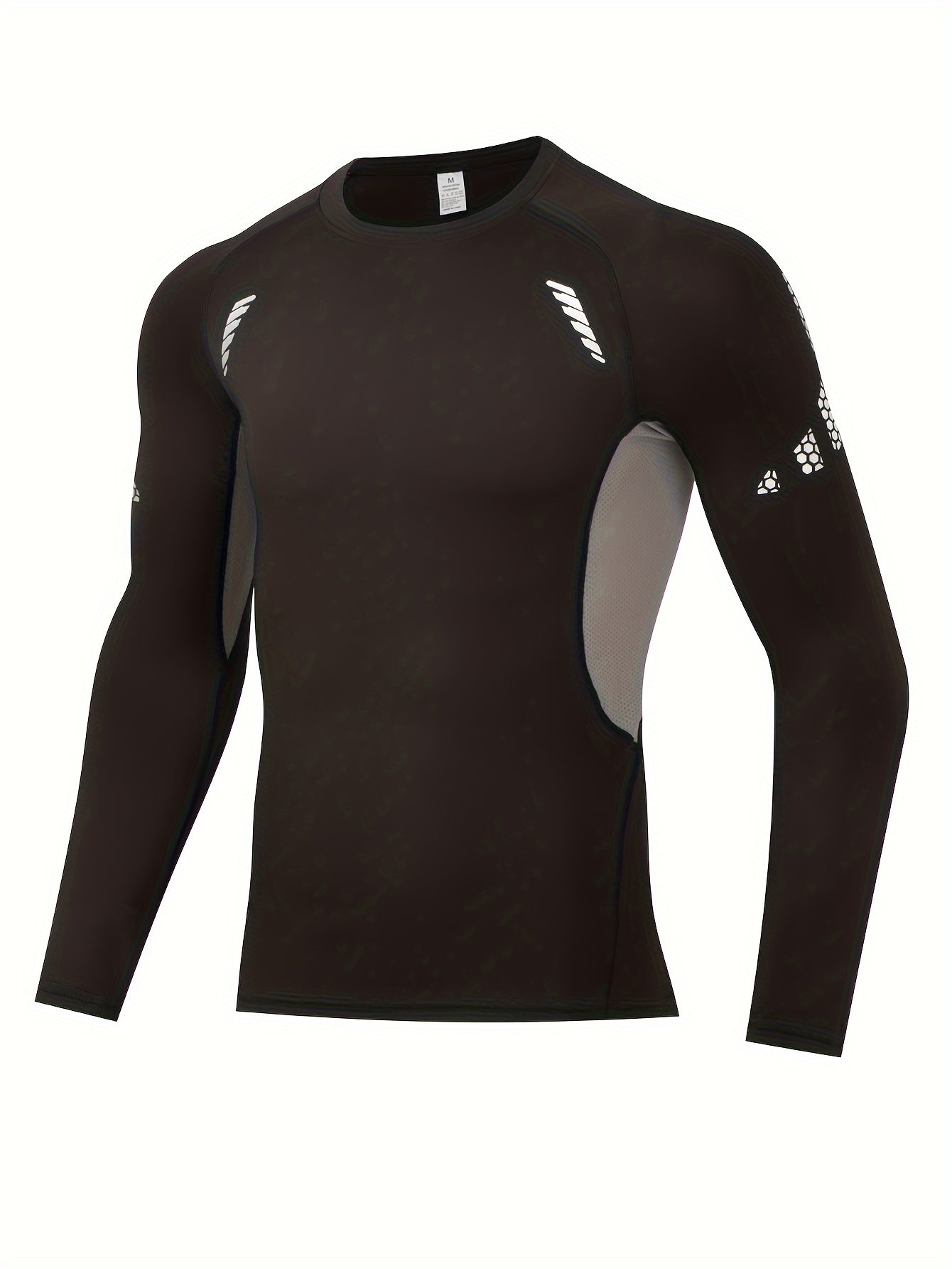 Men's Solid Compression Shirt Breathable Long Sleeve Top